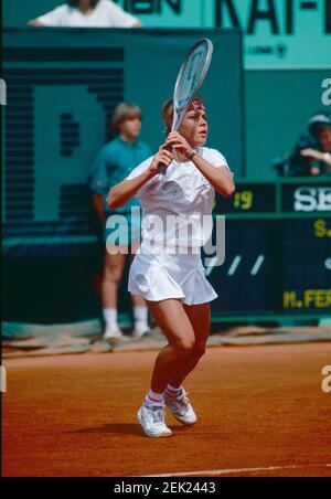 Deutsche Tennisspielerin Sabine Hack, Roland Garros, Frankreich 1991 Stockfoto