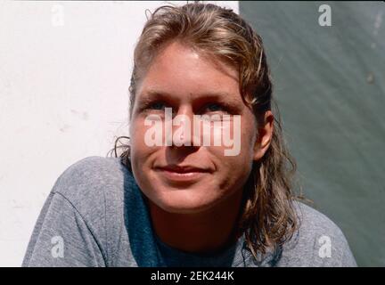 Deutsche Tennisspielerin Sabine Hack, Rom 1992 Stockfoto