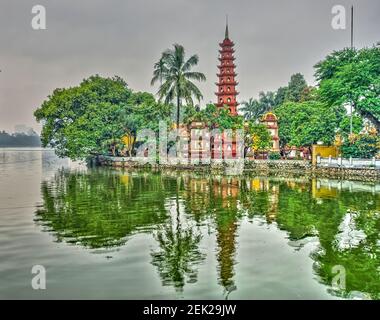 Tran Quoc Pagode, Hanoi Stockfoto