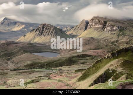 Wundervolle Aussicht auf das quiraing in die Insel skye Stockfoto