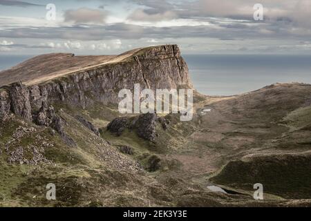 Wundervolle Aussicht auf das quiraing in die Insel skye Stockfoto