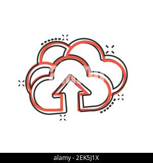 Digital Service Icon im Comic-Stil. Netzwerk Cloud Cartoon Vektor-Illustration auf weißem isolierten Hintergrund. Computertechnologie Splash-Effekt Geschäft Stock Vektor