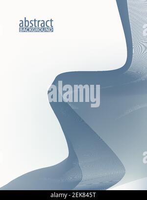 Farblose transparente wellenförmige graue Abstraktion. Minimales, subtiles Vektorgrafikmuster Stock Vektor