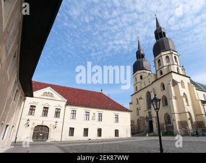 Blick von der historischen Stadt Trnava, schöne Stadt in der Slowakei Stockfoto