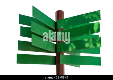 Doha, Katar - 09. Februar 2021: Al Bidda Park, isoliert leer leer Wegweiser Stockfoto