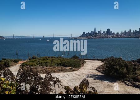 Blick auf San Francisco von Alcatraz Stockfoto