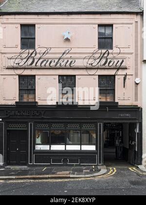 Blackie Boy öffentliches Haus außen in Newcastle upon Tyne Bigg Market, Großbritannien Stockfoto