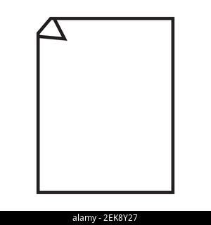 Leeres Papiersymbol auf weißem Hintergrundvektor. Stockfoto