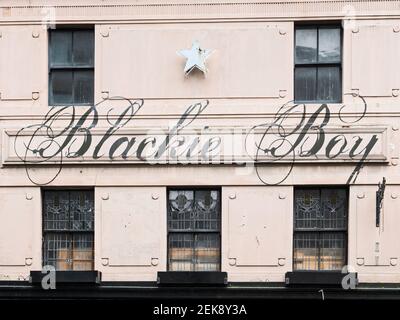 Blackie Boy öffentliches Haus außen in Newcastle upon Tyne Bigg Market, Großbritannien Stockfoto