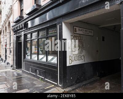 Blackie Boy öffentliches Haus außen in Newcastle upon Tyne Bigg Market, Großbritannien Stockfoto