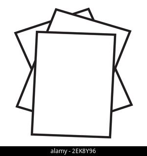 Leeres Papiersymbol auf weißem Hintergrundvektor. Stockfoto