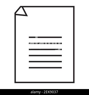 Symbol für Datei- und Dokumentpapier auf weißem Hintergrund. Stockfoto