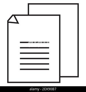 Symbol für Datei- und Dokumentpapier auf weißem Hintergrund. Stockfoto