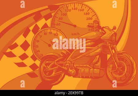Ein Motorrad Racer sport Vector Illustration Design Stock Vektor