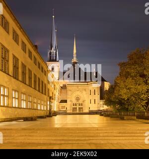 Kathedrale Notre-Dame gegen Himmel, Luxemburg-Stadt, Luxemburg Stockfoto