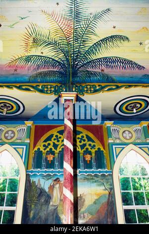 Innenräume einer Kirche, St. Benedict katholische Kirche, Honaunau, Kona, Big Island, Hawaii, USA Stockfoto