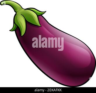 Aubergine Aubergine Gemüse Cartoon Illustration Stock Vektor