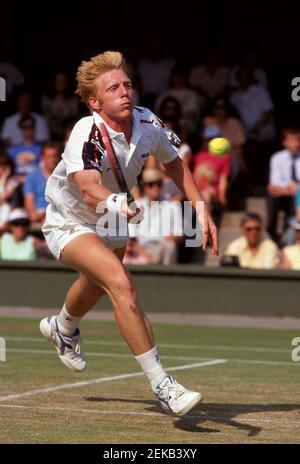 Boris Becker Tennis Wimbledon 1991 Foto von Tony Henshaw Stockfoto