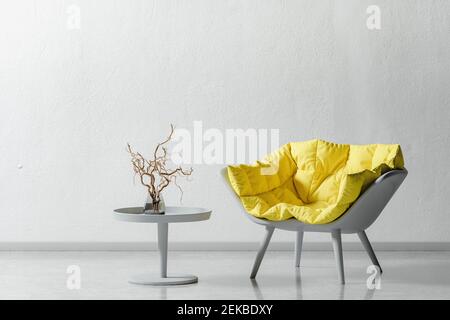 Sessel und Couchtisch, 3D Rendering Stockfoto