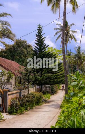 Gili Air Island im Indischen Ozean. 03.01.2017 das Hotel und die Umgebung. Umweltfreundliche Insel. Stockfoto