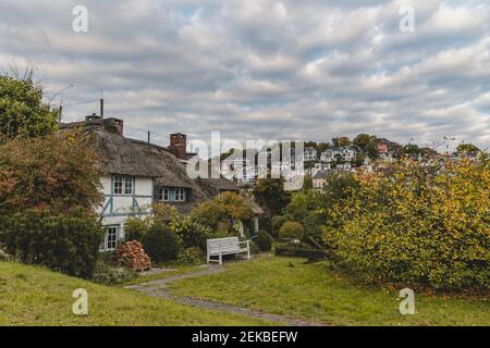 Deutschland, Hamburg, Blankenese, Blankeneser Fischerhaus Museum im Herbst Stockfoto