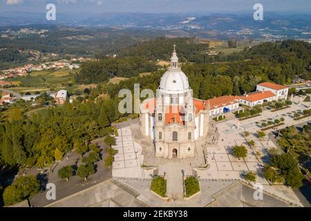 Sameiro Sanctuary Drohne Luftaufnahme in Braga, Portugal Stockfoto