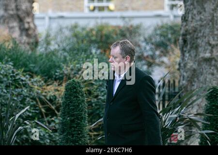 WESTMINSTER LONDON, GROSSBRITANNIEN 23. FEBRUAR 2021. David Frost ehemaliger Chefverhandler für den Austritt aus der Europäischen Union, Ankunft in Downing Street London. David Frost wird Boris Johnsons Kabinett als Regierungsminister beitreten und Londons Vertreter im wichtigsten UK-EU Partnership council Credit amer ghazzal/Alamy Live News sein Stockfoto