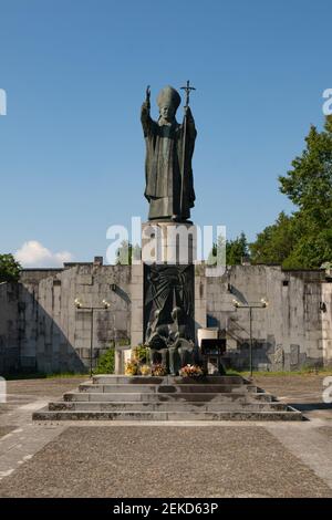 Statue von Papst Johannes Paul II. In Santuario do Sameiro Sanctuary in Braga, Portugal Stockfoto