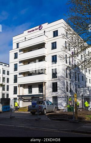 Das neue Premier Inn wird im Februar in West Cliff, Bournemouth, Dorset UK gebaut Stockfoto