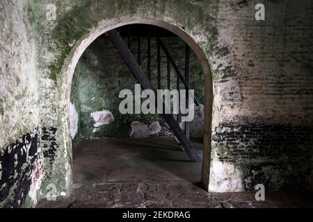 Elmina Castle Fischerdorf Ghana Africa. Westafrika auf dem Atlantik. 1482 von den Portugiesen errichtet. Über 500 Jahre waren für Sklaventransporte. Stockfoto