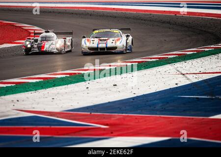01 SENNA Bruno (BRA), MENEZES Gustavo (usa), NATO Norman (Fra), Rebellion R13 Gibson Team Rebellion Racing, 70 ISHIKAWA Motoaki (jpn), BERETTA Olivier (mco), COZZOLINO Kei (jpn), Ferrari 488 GTE EVO Team MR Racing, Action während des Lone Star Le Mans 2020, 6 Stunden Circuit of the Americas, Fünfter Lauf der FIA-Langstrecken-Weltmeisterschaft 2020 vom 21. Bis 23. Februar in Austin, USA - Foto Antonin Vincent / DPPI Stockfoto