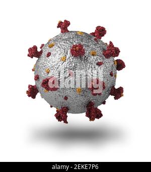 Fotorealistisches Modell des Coronavirus covid-19 isoliert auf weißem Hintergrund, Pandemie-Epidemie-Konzept Stockfoto