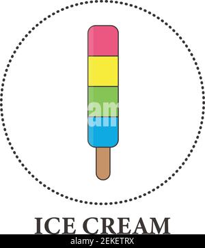 Realistisches Eis auf Eisstock auf weißem Hintergrund - Vektorgrafik Stock Vektor