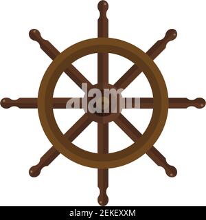 Schiff Lenkrad Vektor isoliert auf weißem Hintergrund Stock Vektor