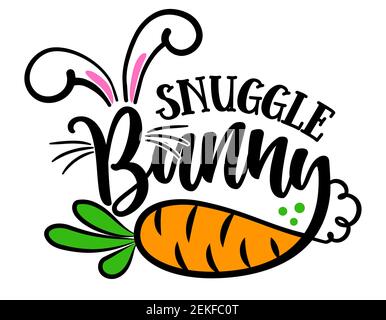 Kuscheln Bunny - Cute Ostern Bunny Design, lustige Hand gezeichnete Doodle, Cartoon Ostern Kaninchen. Geeignet für Ostern Kleidung, Poster oder T-Shirt Textil Grafik d Stock Vektor