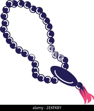 rosenkranz Religion Spiritualität Vektor Illustration Cartoon isoliert Stil Stock Vektor