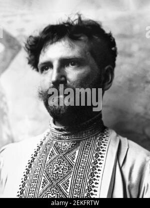 Alphonse Mucha. Porträt des tschechischen Jugendstilmalers, Zeichners und Grafikers Alfons Maria Mucha (1860 -1939) Stockfoto