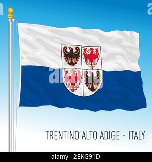 Trentino Alto-Adige, Flagge der Region, Italienische Republik, Vektorgrafik Stock Vektor