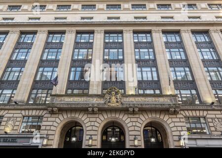 Blick auf die Fassade des Scottish Legal Life Assurance Building 81-107 Bothwell Street, Glasgow. Stockfoto