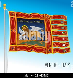 Venetien, Flagge der Region, Italienische Republik, Vektorgrafik Stock Vektor