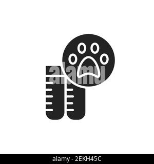 Schwarzes Glyphensymbol für Tierbluttest. Medizinisches und wissenschaftliches Konzept. Isoliertes Vektorelement. Skizzieren Piktogramm für Web-Seite, mobile App, Promo. Vektor Stock Vektor