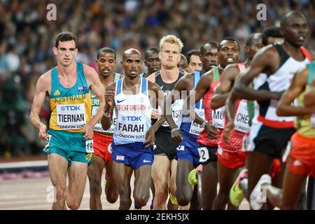 Mo Farah (Großbritannien, Goldmedaille), Patrick Tiernan (Australien). 10000 Meter Männer. IAAF World Championships London 2017 Stockfoto