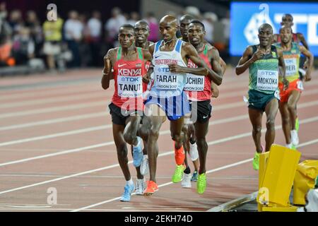 Mo Farah (Großbritannien, Goldmedaille), Paul Kipngetich Tanui (Kenia, Bronzemedaille). 10000 Meter Männer. IAAF World Championships London 2017 Stockfoto