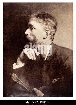 Porträt des britischen Malers Ernest Albert Waterlow, Esq, des niederländischen Künstlers Sir Lawrence Alma Tadema RA, Halbton Sepia Druckgrafik von 1900 Stockfoto