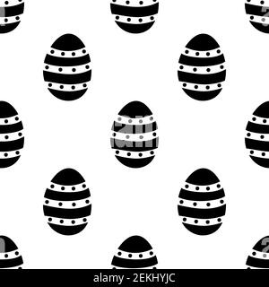 Nahtloses Muster aus handgezeichneten Ostereiern Illustration. Isoliert auf weißem Hintergrund. Stock Vektor