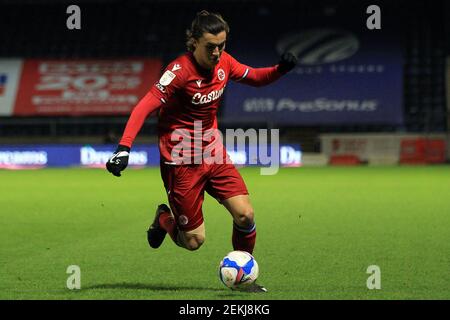 High Wycombe, Großbritannien. Februar 2021, 23rd. Tom McIntyre von Reading in Aktion während des Spiels. EFL Skybet Championship match, Wycombe Wanderers V Reading at Adams Park Stadium in High Wycombe, Buckinghamshire am Dienstag 23rd Februar 2021 . Dieses Bild darf nur für redaktionelle Zwecke verwendet werden. Nur redaktionelle Verwendung, Lizenz für kommerzielle Nutzung erforderlich. Keine Verwendung in Wetten, Spiele oder ein einzelner Club / Liga / Spieler Publikationen. PIC von Steffan Bowen / Andrew Orchard Sport Fotografie / Alamy Live News Kredit: Andrew Orchard Sport Fotografie / Alamy Live News Stockfoto