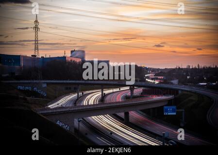 Autobahnromantik, A40 Stockfoto