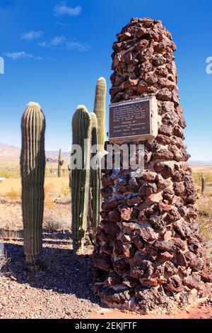 Denkmal für die Männer der California Union Cavalry 1st Die bei der Schlacht von Picacho Pass AZ in gestorben 1862 während des US-Bürgerkriegs Stockfoto
