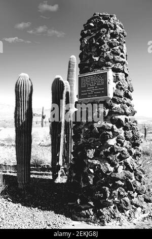 Denkmal für die Männer der California Union Cavalry 1st Die bei der Schlacht von Picacho Pass AZ in gestorben 1862 während des US-Bürgerkriegs Stockfoto