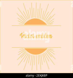 Ein Vektor-Boho-Symbol und Symbole - Sonne Logo-Design Templates - abstrakte Design-Elemente für die Dekoration in modernen minimalistischen Stil Stock Vektor